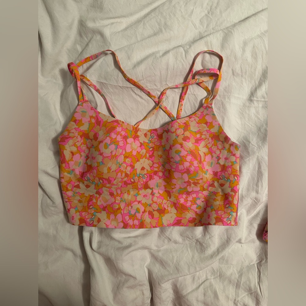 Vibrant Floral Sports Bra Aerie